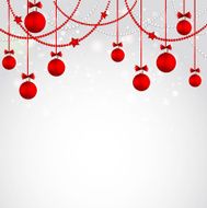 Merry Christmas greeting card with bauble Template design N2