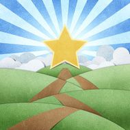 road view recycled paper craft background N7