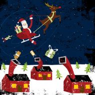 Santa Claus delivering Christmas presents