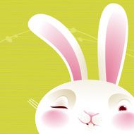 Close up of a winking rabbit EPS8
