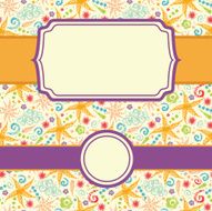 Sunny Weather Textured Seamless Pattern And Frames Set