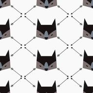 Seamless pattern with wolf and arrows N2