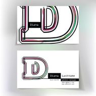 Business card design with letter D N3