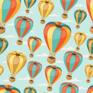 Retro seamless travel pattern of balloons