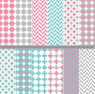 Houndstooth seamless set - Illustration N2