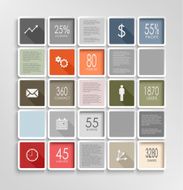 Modern squares colorful info graphic template N2