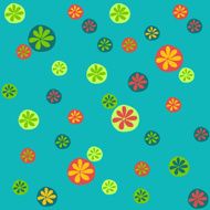 Colorful Oranges on the Green Background Seamless vector pattern
