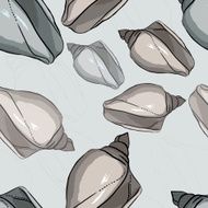 vector seamless pattern of trace shells