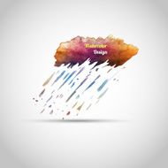 Watercolor rainy cloud