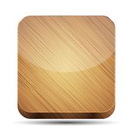 Vector wooden app icon on white background Eps10 N4