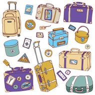 Vintage suitcases set Travel Vector illustration N10