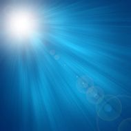 Sun on blue sky with lenses flare N3