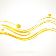 Autumn abstract vector background Orange waves and balls of leaves N2
