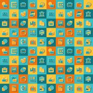 Seamless pattern of banking icons N9