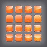 Set of blank orange buttons N2