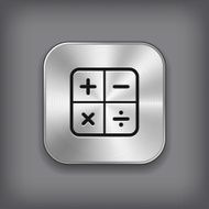 Calculator icon - vector metal app button