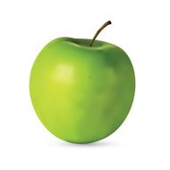 Fresh green realistic apple on white background