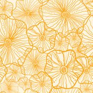 Yellow floral shapes seamless pattern background N2