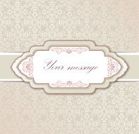 Vintage frame over seamless brocade background N8