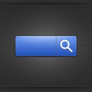 Blue icon with white loupe sign web internet button