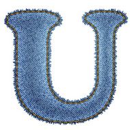 Jeans alphabet Denim letter U