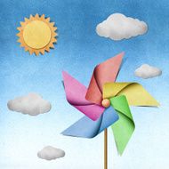 windmill recycled papercraft N3