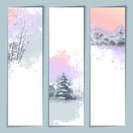 Vector Watercolor Winter Banners