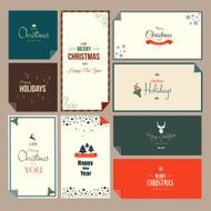 Set of Christmas and New Year greeting cards N2
