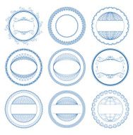 Set of vector guilloche seal