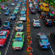 abstract colorful mosaic check transportation pattern background N2