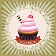 Vintage background with cupcake N7