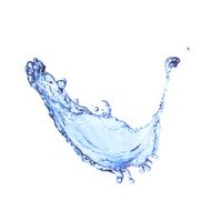 Blue water splash isolated on white N23