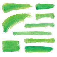 Green Water Color Stroke Set