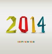 New Year card with folded colored paper N2