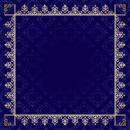 dark blue background with ornamental frame - vector