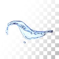 Blue water splash isolated on white N24
