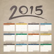 Brush Stroke 2015 Calendar N2