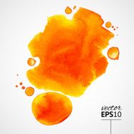 Orange watercolor blob with drops