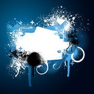Blue and white paint splatter