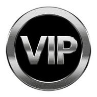 VIP icon silver isolated on white background