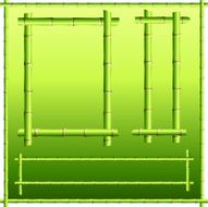 green gradient bamboo border elements