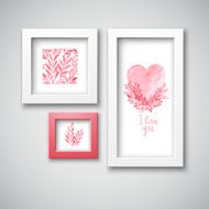 Set watercolor Pictures Valentine&#039;s Day Seamless pattern N2