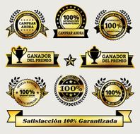 Satisfaction 100 Guaranteed Gold Badges in Spanish N2