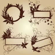 Vector set of black frames with Autumn Leafs Thanksgiving N2