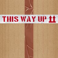 seamless this way up adhesive tape tile with cardboard