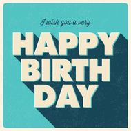 Happy birthday card retro vintage style
