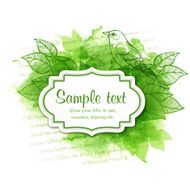 Vector watercolor spring illustration with bird and leaf N5