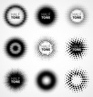 Set of Abstract Halftone Design Elements N12