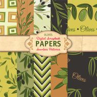 Seamless Background Pattern Set - Olives N2