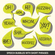 Hand drawn speech bubble set with short phrases - illustration N3